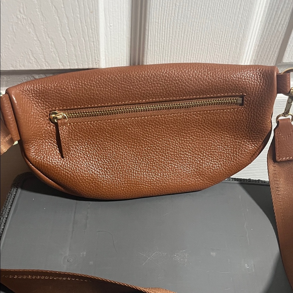 Quince Cognac Leather Sling Bag - Picture 2 of 9